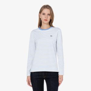 (라코스테 공식) 여성 스트라이프 긴팔 티셔츠 TF922E-55G HBP