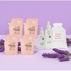 퓨어그리니 올인원 퍼먼트 섬유유연제 1L 풀세트 대용량 고농축 희석 섬유유연제