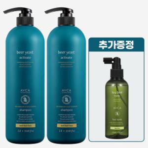 아브카 맥주효모 탈모증상완화 샴푸 1000mlx2 + 헤어토닉 200ml 증정 / 탈모집중케어세트
