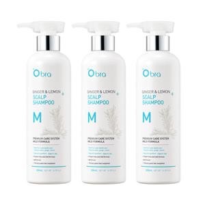 오브라 진저 앤 레몬 샴푸 모이스처 500ml 3개 / 단독 묶음할인/민감성두피전용샴푸/두피케어/수분샴푸추천