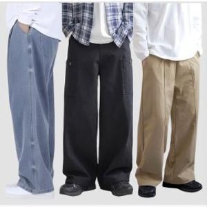 사은품증정 남성 코튼 워싱팬츠 M~4XL 스판 청바지 카고 슬랙스 세미 와이드 커브드 치노 면바지 빅사이즈