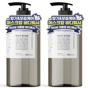 1+1 오브제 퍼퓸 대용량 바디워시 1L 화이트머스크 약산성 향좋은 샤워젤 바디클렌져