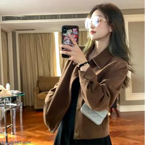 여자 봄 가을 블레이저 스웨이드 숏 자켓