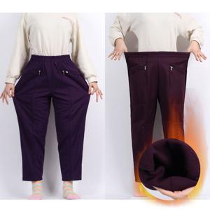 할머니옷 기모몸빼바지 여자방한바지 와이드 통바지 빅사이즈 기모밴딩팬츠