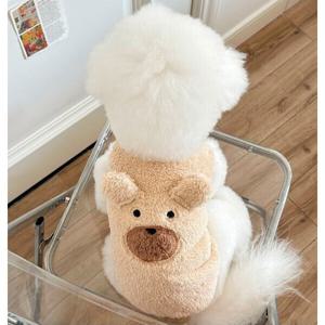 트렌디 방한 소형견 기모 안감 곰돌이 보온 뽀글이 강아지 옷 데일리 반려동물 애견 의류 (2장이상추가할인)