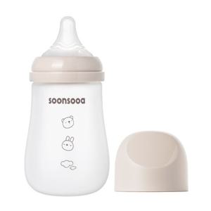 순수아 실리콘 코팅 유리젖병 젖꼭지 포함-240ml