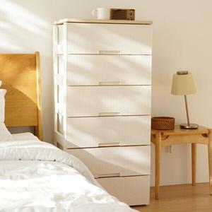 라라 라탄 우드상판 플라스틱 서랍장 6단 옷 드레스룸 다용도 정리 수납장 와이드 수납 정리함