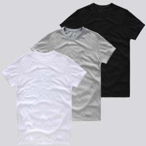 1+1+1 무지티 3pack 무지 반팔 티셔츠 남녀공용 흰티 남자 여자 남성 여성 면 티 라운드 흰색 검정 회색 R
