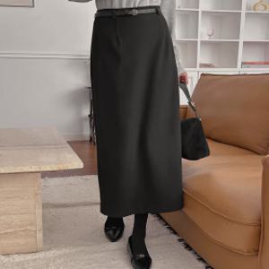 에니빈드 기모 뒷트임 벨트 롱 스커트/하객룩/출근룩/격식룩/데일리룩/오피스룩/빅사이즈/자체제작