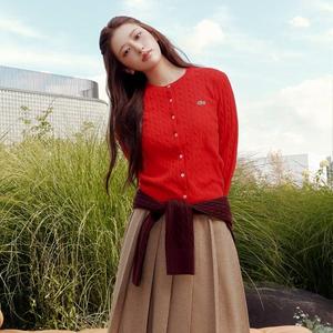 (라코스테 공식) 여성 케이블 크루넥 가디건 AF092E-55N 240