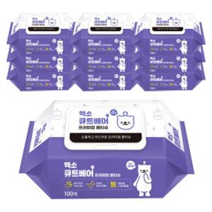 엑소 큐트베어 물티슈 캡형 100매 10팩 _스타배송