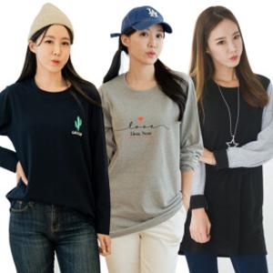 긴팔티 L~4XL 빅사이즈여성의류 빅사이즈롱티