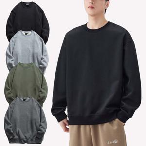 남자 겨울 기모 맨투맨 오버핏 티셔츠 간절기 남녀공용 커플 작업복 라운드티 작업복  시즌 할인 중