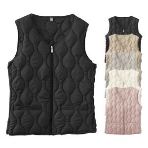 여성 경량 패딩 조끼 빅사이즈 퀄팅 솜 누빔 집업 점퍼