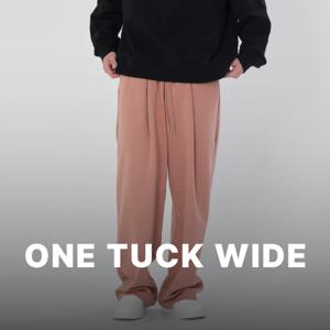 네오플레인 남자 원턱 와이드 트레이닝 팬츠 츄리닝 밴딩 오버핏 바지