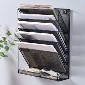 A4 5단 철제 서류꽂이 사무실 문서 서류 정리 책상 정리함 파일 꽂이 스탠 벽걸이 수납함 파일함
