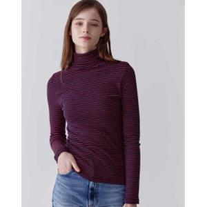 24FW 반값세일여성 스트라이프 목폴라티셔츠 레드 CQTS4F602R3