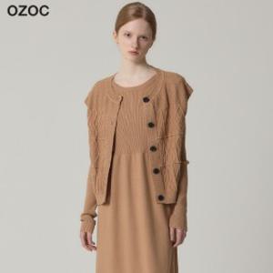 OZOC) 니트 베스트+라운드넥 니트 롱 원피스 세트 택가격 178000원)