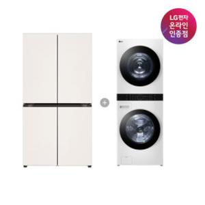 LG 디오스 오브제컬렉션 매직스페이스 냉장고 + LG 트롬 워시타워 (T875MEE111 + W21WAM)