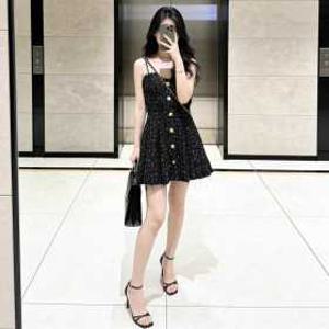 솔로지옥 시즌5 1회 김고은 여성 블랙 태슬 스팽글 체인 나시 원피스 파티 캐주얼