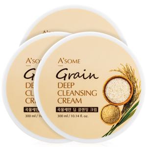 곡물세안 딥 클렌징크림 대용량 폼클렌징 300ml 3개