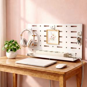 마운트뷰 무타공 간편설치 다기능 멀티탭 트레이 데스크 언더 파티션 책상 정리