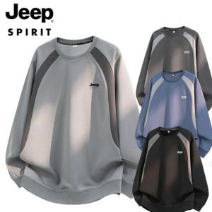 JEEP SPIRIT 봄가을 남성 맨투맨 데일리 루즈핏 긴팔 티셔츠 빅사이즈