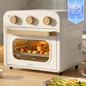 니코 15리터 대용량 오븐형 에어프라이어 NKAF-WD150 감성우드/화이트베이지/제과제빵/가정용/SF