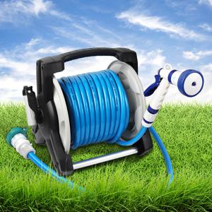 파워풀 릴호스 세트 22m/물호스 고압분사기 세차 정원 수도 호수 고무 PVC 청소 워터릴 농업용 연질 베란다