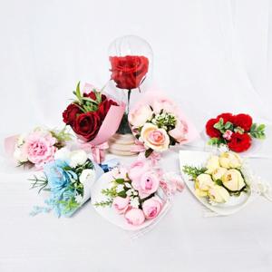 선물용 미니 조화 꽃 빨강장미 프로포즈 꽃다발