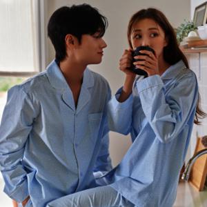 안파 커플 잠옷 파자마 홈웨어 선물 집들이 수면 신혼부부 무지 면 반팔 하늘냥이 긴팔 세트 ANPA29