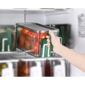 1+1 투명 냉장고 수납용기 정리함 손잡이 트레이 날짜 기록기능