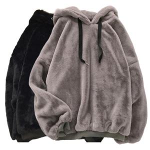 겨울 후드 트렌드 루즈핏 커플 기모 점퍼 후드티