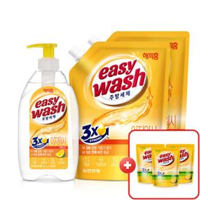 유한양행 해피홈 이지워시 주방세제 레몬소다 720ml +1000mlx2개(+200ml 3개 추가증정)