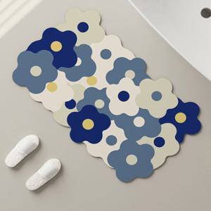 빨아쓰는 미끄럼방지 플라워 규조토발매트 주방 거실 욕실 발판매트 1+1 이벤트