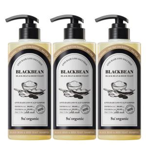 수오가닉 블랙빈 맥주효모 탈모완화 샴푸 510ml 3개