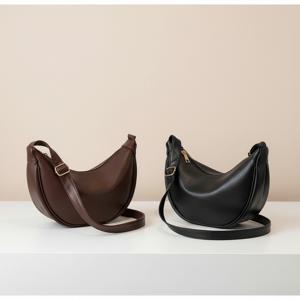 여성 반달 크로스백 심플 데일리 캠퍼스 꾸안꾸 학생 미니 숄더가방