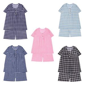 여자 체크 커플잠옷 여름 반팔 반바지 실내복 파자마