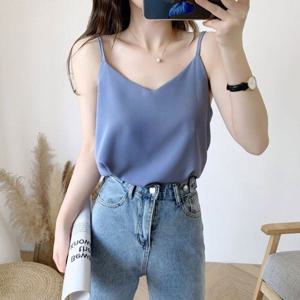 [잇백잇슈]브이넥무지끈나시 민소매 하늘하늘 여름옷 여성데일리