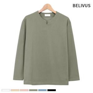 빌리버스 남자 티셔츠 BBN112 남성 브이넥 무지 긴팔티