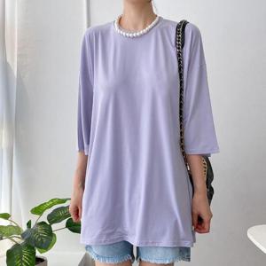 아이우먼 라운드넥컬러쿨반팔티 RAK096M407 빅사이즈