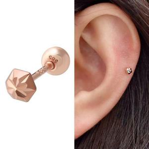 14K 컷팅 도형 로즈골드 금 피어싱