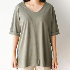 아이우먼 사운즈브이넥반팔티 IRE280M408 빅사이즈