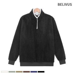 빌리버스 남자 맨투맨 긴팔 양털 반집업 티셔츠 BMD096