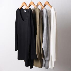 빅사이즈무지티 F953L412 루즈기모실키긴팔티 RA