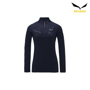 살레와 여성 아그너 2/3 집업 긴팔 티셔츠 O2LT402BLKW