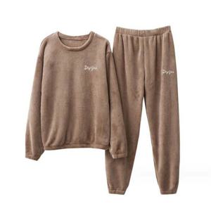 여성 부드러운 극세사 보온성 좋은 겨울 수면 잠옷