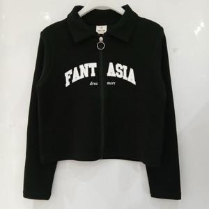 [에꼴리에][모다부평]레터 포인트 카라 집업 가디건/25OT153BK_B