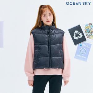 [오션스카이] 여아 글로시 크롭 패딩조끼-CFJG7371D03