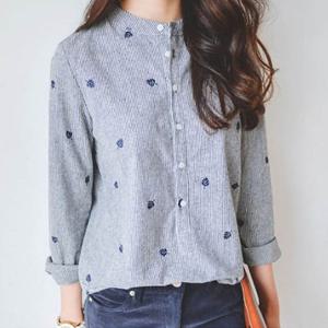 셔츠 블라우스 여자 기본 베이직 남방 캐주얼 나뭇잎